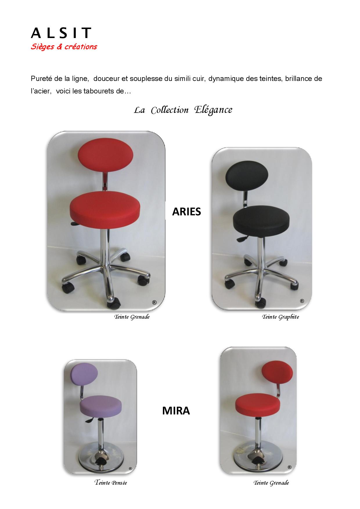 Couverture Depliant ALSIT Tabourets Design